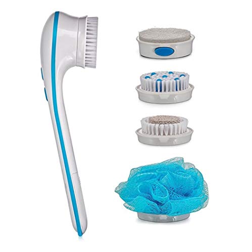 Electric Body Brush, Exfoliating Shower Brush 5 Brush Heads 4 In 1 Spin Brush Spa Massage Scrubber Scrub Kit