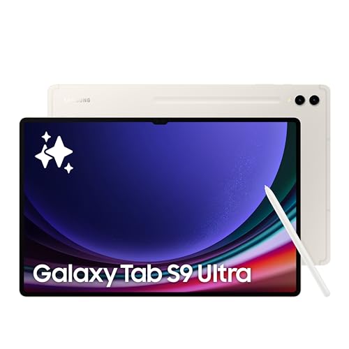 Image of Samsung Galaxy Tab S9 Ultra, S Pen in-Box, 36.99 cm (14.6 inch) Dynamic AMOLED 2X Display, RAM 12 GB, ROM 512 GB Expandable, Wi-Fi Tablet, Beige