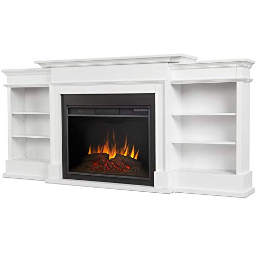Bowery Hill Contemporary Electric Wood Fireplace Mantel Heater Tv Stand With Remote Control, Adjustable Led Flame, 1500W In White #TOP28