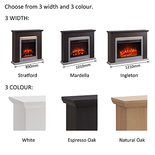 FLAMME - Ashbourne - Electric Fireplace Suite - 29" 2 Kw Fireplace Insert with Remote Control - Image 3