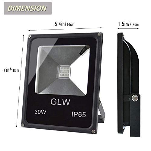 Glw Led Rgb Flood Light Stage Lighting, 30W Outdoor Color Changing Lights With Remote Control, Ip65 Waterproof Dimmable Wall Washer Light, Flood Lamp 16 Colors 4 Modes With Us 3-Plug #TOP5