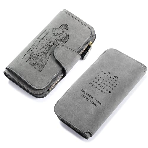 Personalized Wallets for Women, Custom Photo Wallet for Women Travel Wallet for Mom Wife Girls Grandma Mothers Day Gift, Custom Women Wallets for Birthday Anniversary Valentine's Day Graduation Gift (Style 7)