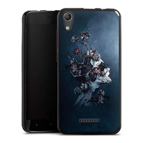 DeinDesign Coque en Silicone Compatible avec Wiko Lenny 4 Étui Silicone Coque Souple Tête de Mort ¼uvre d'art Art