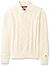 Tommy Hilfiger Boys' Little Sam Shawl Cable Sweater, Essex Ivory, 6