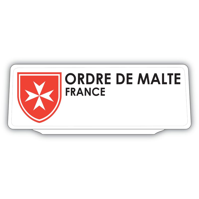 Placa Parasol Orden de Malta Francia emblema retroreflectante con clip premium