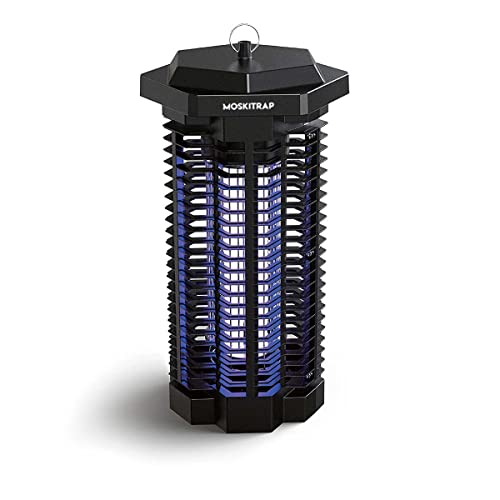 Moskitrap | Indoor Outdoor Bug Zapper | MW12 Insect/Bug Killer | 360 Protection | Pets/Kids Friendly| UV Lamp | Black Colour | 1 Year Warranty