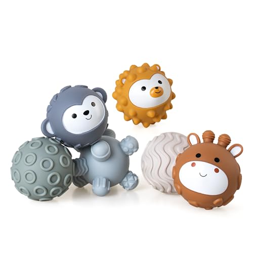 TMYIDO WeicheSinnesbälle für Babys 06-18 Monate GreifballSet mit 6verschiedenenTexturen zur Förderung der sensorischen Entwicklung Sensorikbälle baby Massage-und Squeeze-Bälle für Kleinkinder(6 Stück)