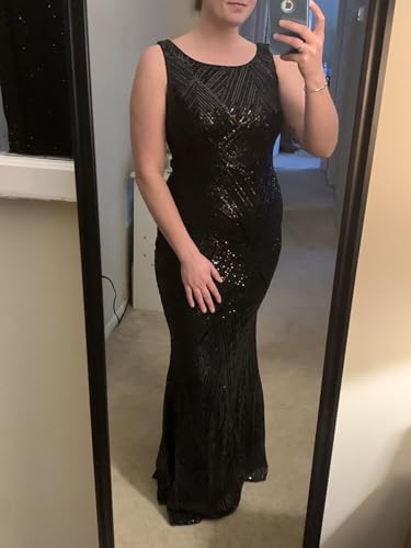 Glitter Formal Dresses Long Evening Gowns Bodycon Mermaid Sparkly Sequin Boat Neck Cocktail Party Dress - Image 6