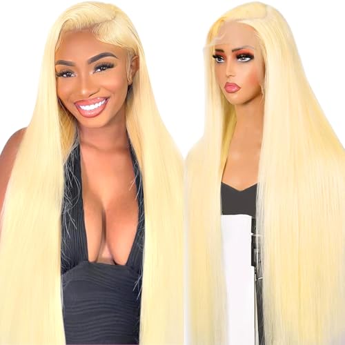 raztcrb 613 Lace Front Wig Human Hair 200 Density 13x6 Blonde Wig Human Hair 613 Straight HD Lace Front Wigs Human Hair Pre Plucked Blonde Human Hair Wig for Women (36inch)
