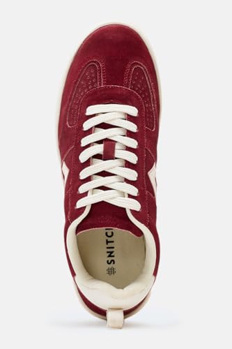 Image of SNITCH Men's Sneakers | Premium Leather Suede Upper & Durable TPR Outsole | Soft Padded Collar & Chevron Detailing | Lightweight Casual Sneakers