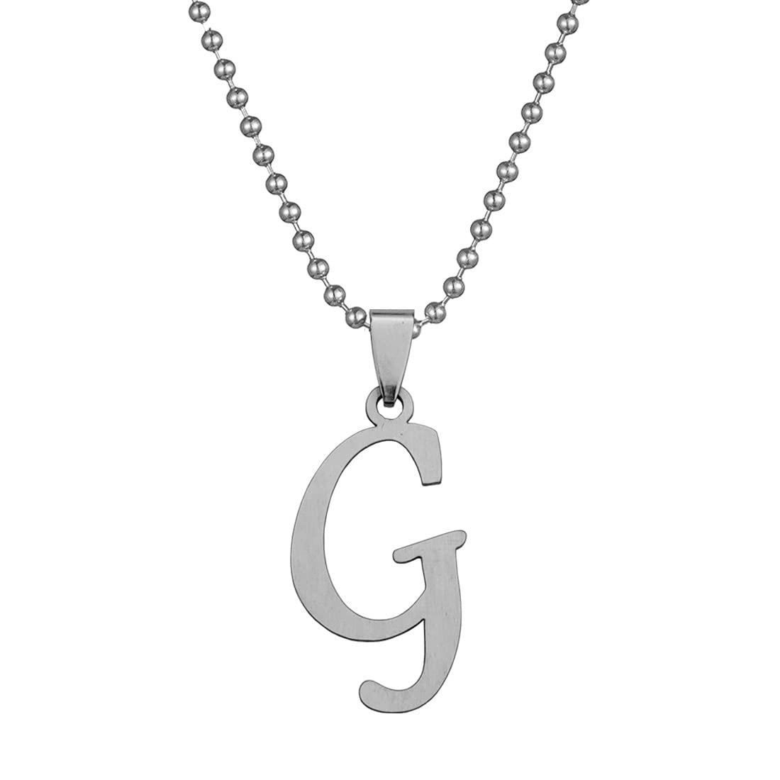 Sullery LES Bernard A to Z Initial Alphabet Letter Lockect Silver Stainless Steel Pendant Necklace Chain for Men and Women