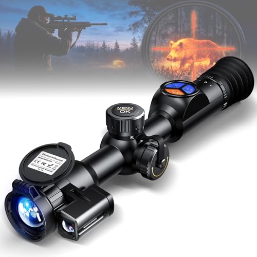 GOYOJO GRS225-RF Thermal Riflescope for Hunting, 256x192 Thermal Imaging Scope with High Sensitivity 25mm Optics Night Vision Rifle Scope, Rangefinder & Ballistic Calculator, 50Hz RAV & Waterproof