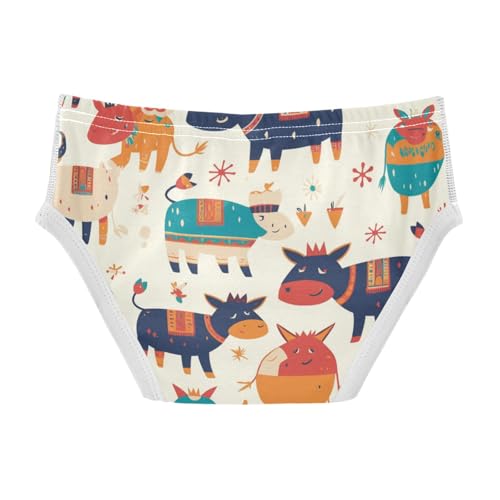 KLL Cute Cow Pattern Hand Drawn Little Boys Pure Cotton Briefs Underwear Breathable Children Undies2
