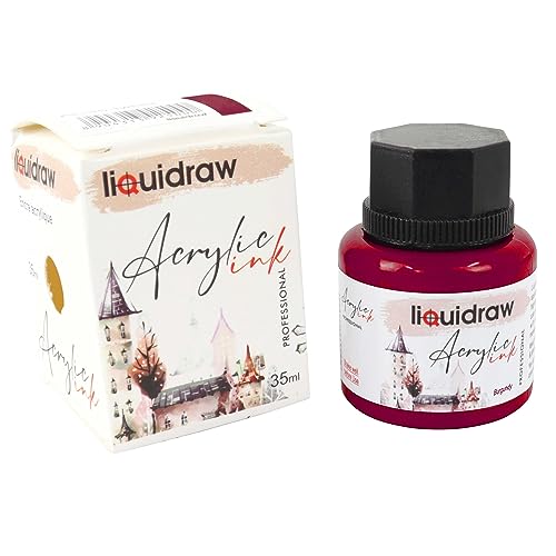 Liquidraw Acrylic Inks for Artists 20 Colours Black White Available Waterproof Ink 35ml Professional for Painting Drawing