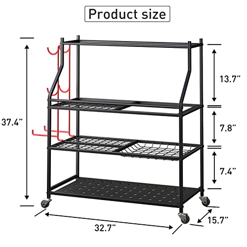 Vilawlence Home Gym Storage Rack Cart For Dumbbells For Large Rolling Yoga Mat Dumbbells Kettlebells And Strength Training Equipment, Dumbbell Weight Rack With Wheels And Hanging Hooks #TOP1