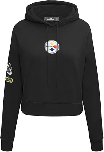 Pro Standard Womens NFL Pittsburgh Steelers Classic Chenille Cropped Kapuzenswea