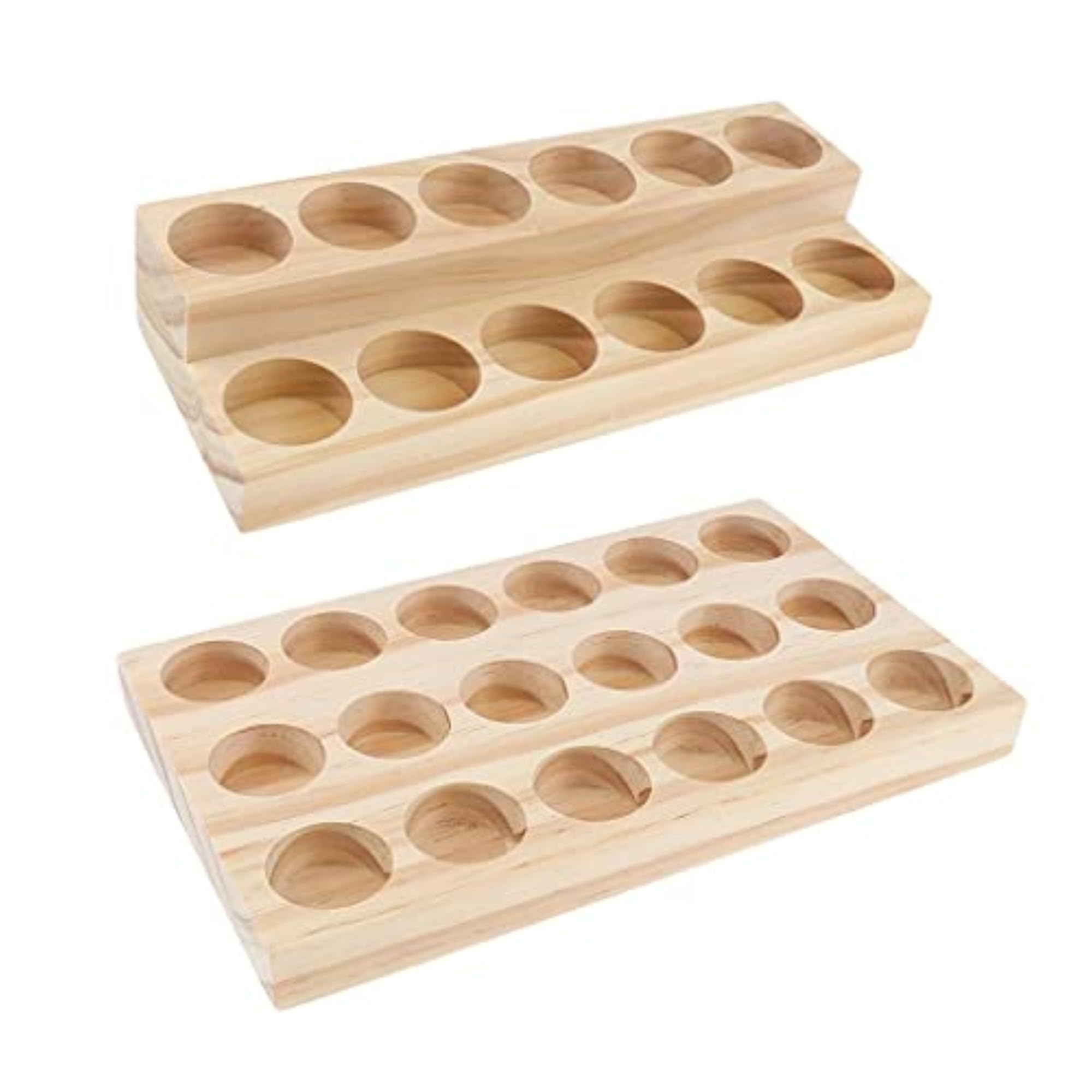 2pcs Wood Essential Oil Displaying Storage Organizer Rack