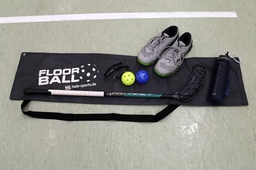 HALE | Floorball Schlägertasche Team Tasche Tool Bag – mit Schultergurt, wasserabweisend, 127 x 30 cm, bis zu 10 Schläger oder Equipment. Asphalt grau