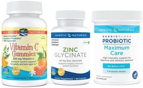 Nordic Naturals Women's Immune Starter Pack - Zinc Glycinate, Vitamin C Gummies, Nordic Flora Probiotic Immune Health