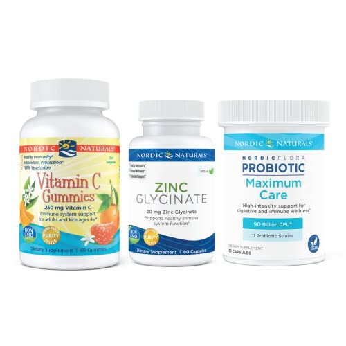 Nordic Naturals Women's Immune Starter Pack - Zinc Glycinate, Vitamin C Gummies, Nordic Flora Probiotic Immune Health #TOP9