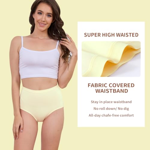 Image of Womens Underwear Pack,C Section High Waisted Tummy Control Moisture-Wicking Brief Underwear,plus size Panties 6Packs