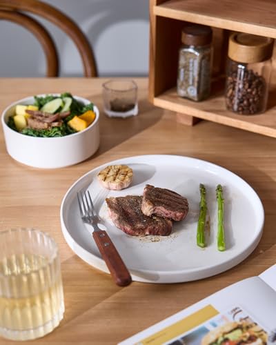 Image of Famiware Nebula Plates and Bowls Set, 12 Pieces Dinnerware Sets, Dishes Set for 4, White with Colorful Speckles