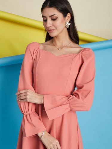 Image of Selvia Western Lycra Plain One Piece Fit & Flare