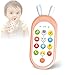 Richgv Movil Bebe, Telefono Juguete, Mando a Distancia Conejo, Teléfono para niños con Luces de Flash, Sonidos y Canciones (Rosa)