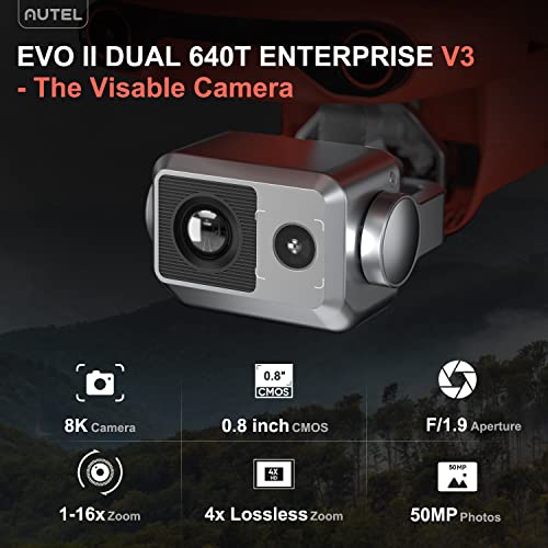 [Version 3] Autel Robotics Evo Ii Dual 640T Enterprise V3, 640*512@30 Fps Thermal Imaging＆0.8" Ryyb Cmos 8K Sensor, 10+ Temperature Measurement Modes, F-Ree Thermal Analysis Tool, 15Km Hd Video Transmission, 42Mins Flight Time, 360° Obstacle Avoidance, 1-16X Zoom, Enterprise Longer Carbon Fiber Arms, Evo 2 Dual 640T Enterprise Ver. 3 With 7.9" Touch Screen Smart Controller V3, Extra 64G+32G Memory Cards & Enterprise Propellers & Landing Pad & Custom Lens Wipe, For Firefighting/Search&Rescue/Public Safety/Border Protection, Compatible With Live Deck 2, Fully Ser-Vice Directly By Autel, 24H Customer Care, 2023 Newest #TOP2