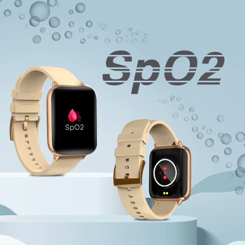 Image of MUSTARD CZAR Smart Watch with 1.81 inch Curved Display with 3D Dynamic dial, Bluetooth Calling, Water Proof IP68, 10 Built-in &100+ Sports Mode, 150+ Watch Faces, Dedicated Spo2 & Female Care (Gold)