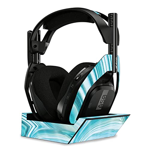 Image of MightySkins Glossy Glitter Skin Compatible with Astro A50 Wireless Headphones + Base Station (Gen 4) - Aquamarine Quartz | Protective, Durable High-Gloss Glitter Finish | Easy to Apply