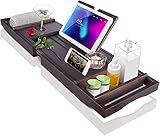 wannenablage holz Umweltfreundliches natürliches Bambusmaterial: Bambus ist nicht nur eine nachhaltigere Wahl für die Holzverarbeitung, zudem rostet es nicht, ist resistent gegen Flecken und Gerüche und knickt nicht, selbst wenn es nass wird. Also ein strapazierfähiges Badewannenbrett mit Ablagefächern für einen langlebigen Gebrauch.