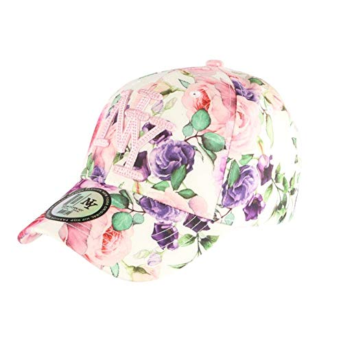 Gorra NY rosa y violeta con flores Fashion béisbol Bora – Unisex rosa Talla única