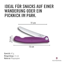 Victorinox Faltbares Picknickmesser mit Wellenschliff, 11 cm, Violett – Ansicht 3