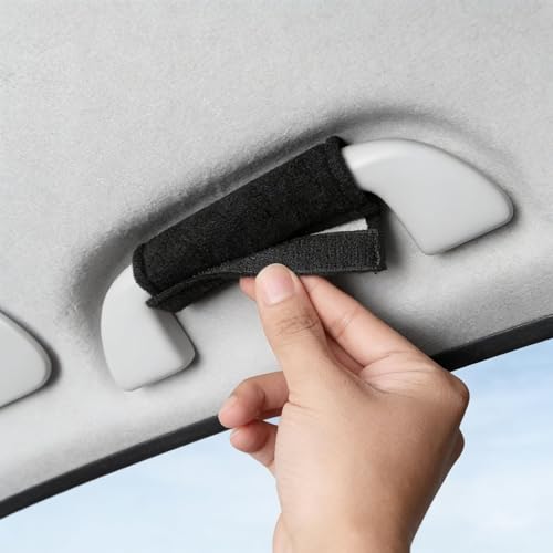 2 PCS Car Inside Roof Handle Covers, Cute Bow Car Accessories for Women with Kawaii Decoration, Anti-Slip Vehicle Interior Door Pull Protector for Truck SUV, Anti-Scratch Universal Wrap (Black)