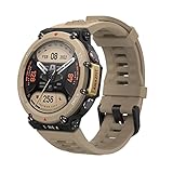 Amazfit T-Rex 2 Outdoor Smartwatch, Multisport-GPS-Fitnessuhr, 10 ATM wasserdichte militärische Sportuhr mit Höhenmesser, Barometer, Kompass, Herzfrequenz- und SpO2-Überwachung