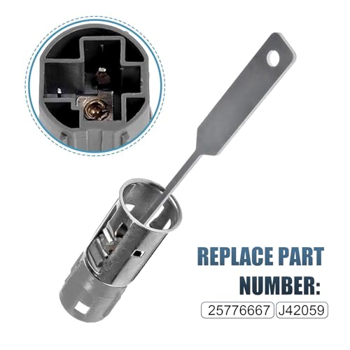Image of Cigarette Lighter Socket, Cigarette Lighter Base with Disassembly Tool, Replacement for 25776667 J42059 25774623, Universal for Most Car Models (Silver)