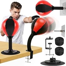 Desktop Punching Bag for Fun Boxing, Fun Punchers Boxing for Office Table, Desktop Punching Bag with Desk Clamp, Strong Suction Cup and Wall-Mounted in Three Modes, Fits Home and Office Fun Workout