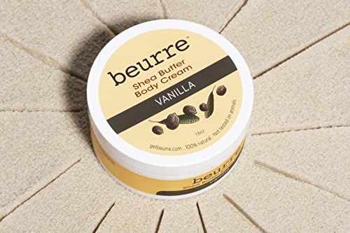Beurre Shea Butter Body Cream - Fair Trade Shea Butter With Moisturizing Oils For All Skin Types - Vegan Skin Care - Light, Non-Greasy - Reviving, Soothing, Hydrating, Non-Toxic - Vanilla 7.8 Oz #TOP1