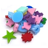 Limmion Schwamm Malerei Pinsel Kinder Malwerkzeuge Set Verschiedenen Formen DIY Malerei Schwamm Schwammstempel Malpinsel Zeichenwerkzeuge Malschwämmchen für Kunst Handwerk DIY 40 Stück (Mischfarbe)