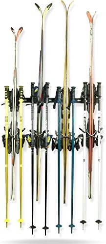Koova Ski Rack For Garage Wall Storage | Indoor Ski Storage Racks | Ski Rack Garage Storage for Shed Organization | Pole Ski Holder & Winter Sports Organizer For Garage | Ski Hooks for Wall | USA Made