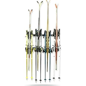 Koova Ski Rack For Garage Wall Storage | Indoor Ski Storage Racks | Ski Rack Garage Storage for Shed Organization | Pole Ski Holder & Winter Sports Organizer For Garage | Ski Hooks for Wall | USA Made