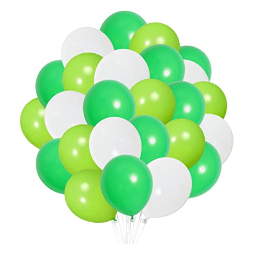 Image of 300 Pack Green and White Balloons 100 of each of the 3 colors 12 inch Green White Light Green Latex Party Balloon Bulk for Various Party Events Decorations