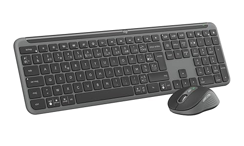 Logitech Signature Slim K950, Clavier sans Fil, Design élégant, Windows, Mac, Chrome, FRA AZERTY et Signature M650 Souris sans Fil, Multi-Device/Chromebook,...