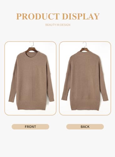 Eytino Womens Plus Size Sweaters Long Sleeve Crew Neck Split Hem Casual Oversized Ribbed Knit Tunic Pullover Tops(1X-5X)4