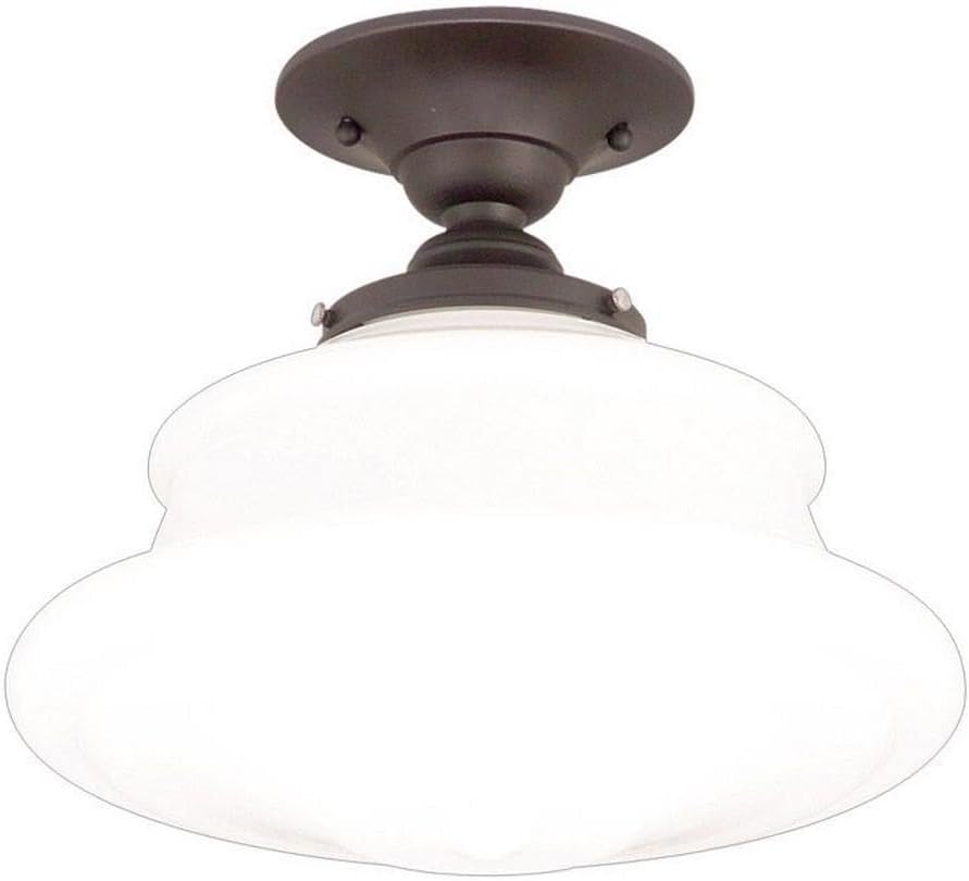Hudson Valley Lighting 3412F-OB Petersburg Collection - One Light Semi Flush Mount, Old Bronze,13"