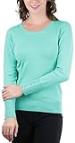 ToBeInStyle Women's Button Detail Long Sleeve Crew Neck Sweater