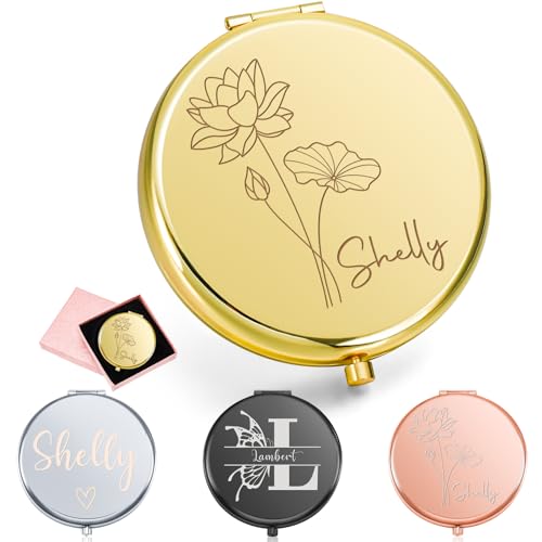 Zhamate Personalized Compact Mirror for Women, Engraved...