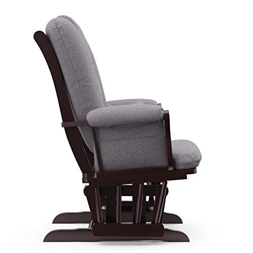 Storkcraft 06554-559 Tuscany Custom Glider And Ottoman With Free Lumbar Pillow (Espresso/Slate Gray Swirl) - Cleanable Upholstered Comfort Rocking Nursery Chair thumb #8