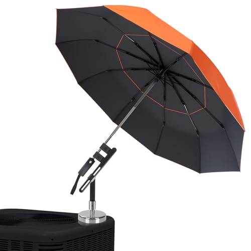 Image of ANGAR HVAC Umbrella with Magnetic Base, Max 750-LB Holding Force, 54" Folding Magnetic Umbrella with Clamp Adjustable, Flame-Resistant & UV-Resistant Heavy Duty for Outdoor Work Activities